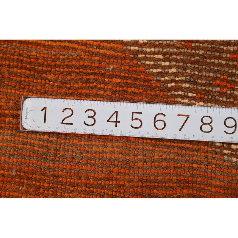 Orange Oushak Vintage Runner Rug Handmade Oriental Wool Carpet - 3'6"x 10'4"