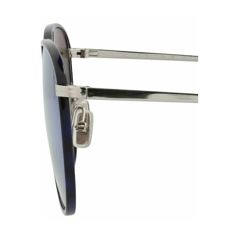 Maui Jim Round-Frame Monel Acetate Sunglasses - Blue Silver Blue