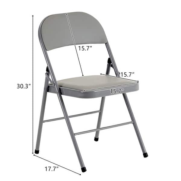 dimension image slide 0 of 2, Elegant Foldable Iron & PVC Chairs for Convention & Exhibition White