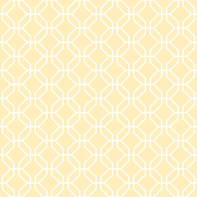 Galerie Wallcoverings Secret Garden Octogonal Trellis Non-woven Matte Wallpaper Roll - 33 feet x 21 inches - Yellow