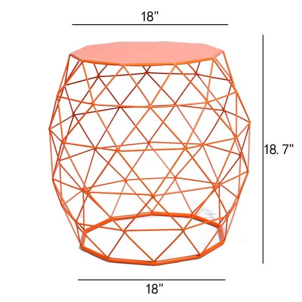 dimension image slide 1 of 2, Adeco Accents Geometric Iron Side Table