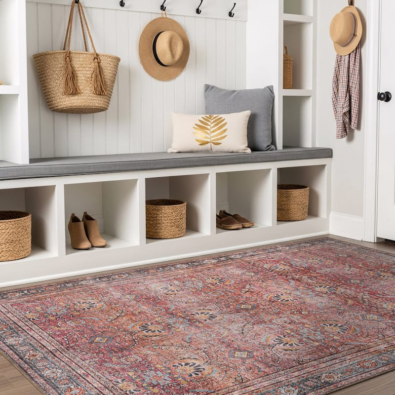 World Rug Gallery Vintage Inspired Machine Washable Non Slip Area Rug