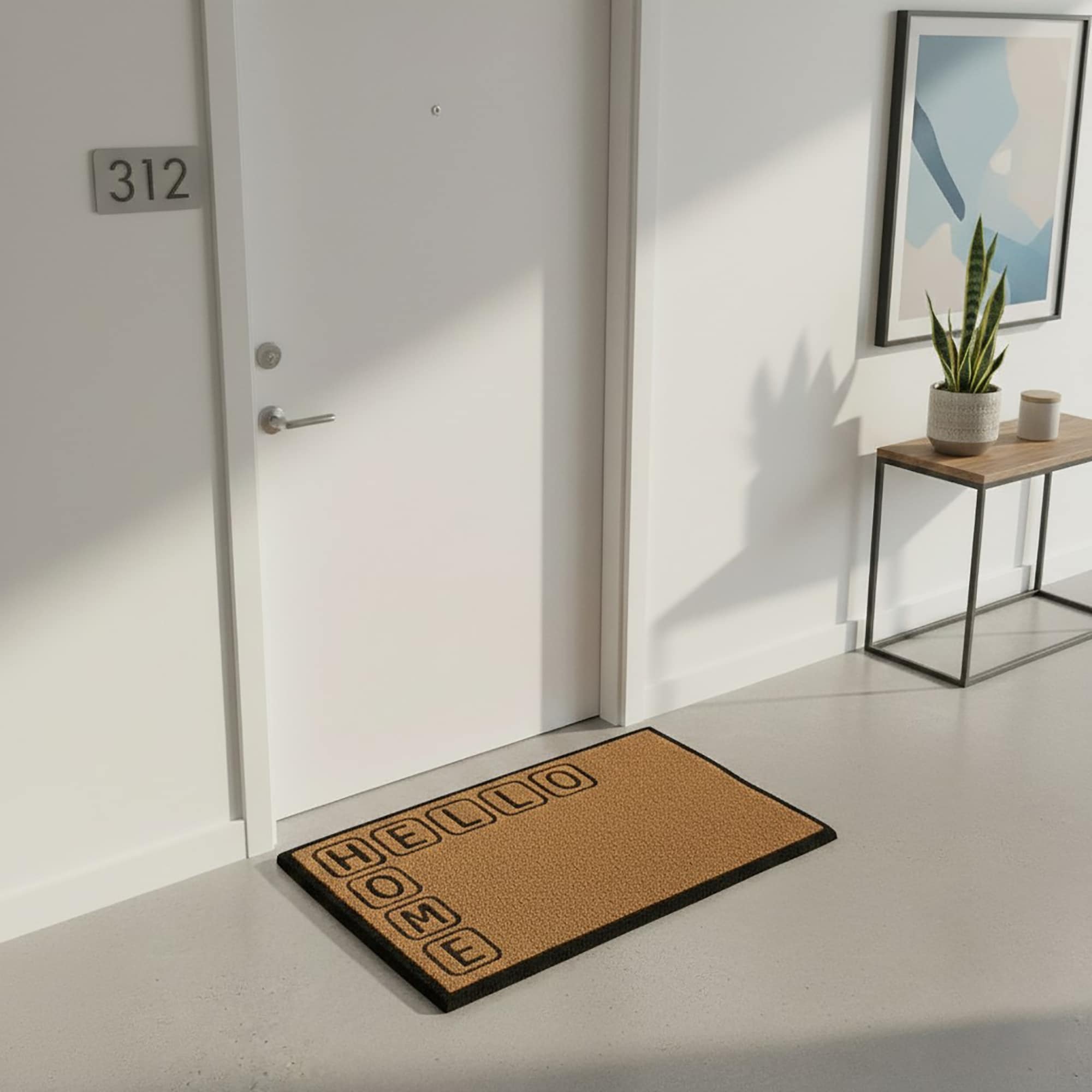 HELLO HOME Coir Doormat 30x18 Inches