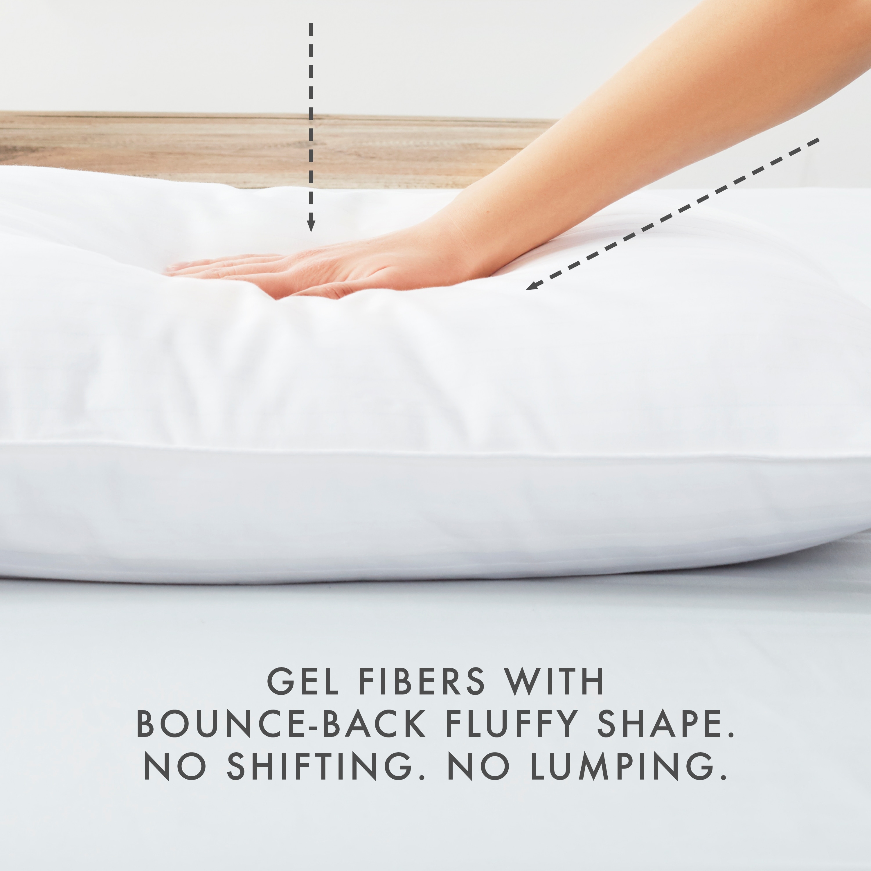 Cooling Luxury Gel Fiber Pillows with 100 Cotton Cover Set of 2
