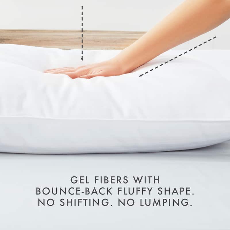Cooling Luxury Gel Fiber Pillows with 100% Cotton Cover (Set of 2) - Becky Cameron - White