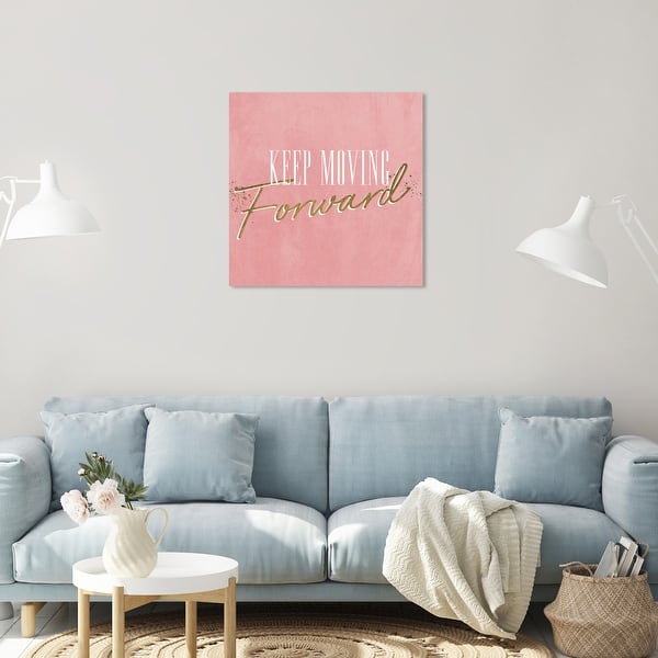 Oliver Gal Undefinedkeep Moving Forward Velvetundefined Typography And  Quotes Wall Art Canvas Print Motivational Quotes - Pink, Gold - Bed Bath &  Beyond - 32479851