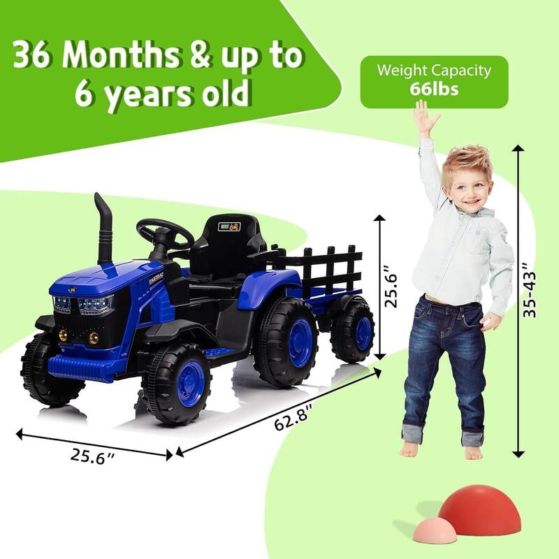 Kids Tractor with Remote Control