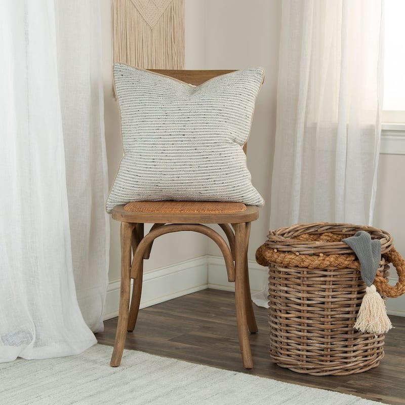 Donny Osmond Light Gray Stripe Throw Pillow