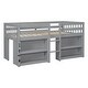 preview thumbnail 16 of 16, Kids Low Loft Bed Wood Twin Size Loft Bed Frame with Two-Tier Shelves, LED Light, Ladder and Guardrails - Unisex