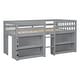 preview thumbnail 7 of 16, Twin Size Wood Low Loft Bed with Two-Tier Shelves and LED