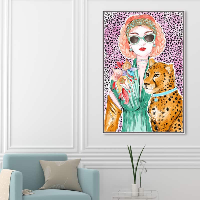 Wynwood Studio Fashion and Glam Glistening Pink and Spots Pink and Modern & Contemporary Wall Art Canvas Print - 54 x 36