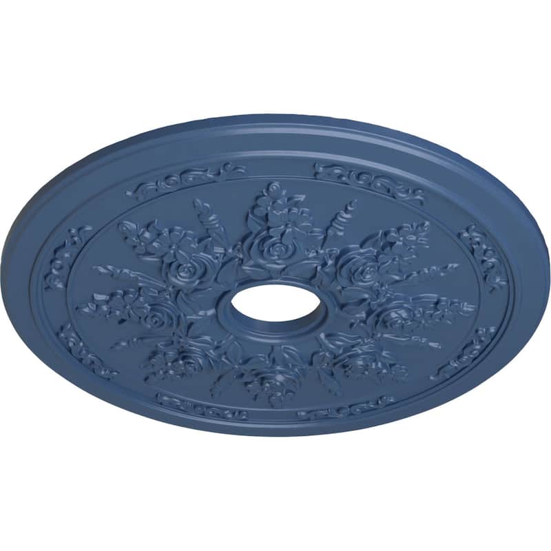 23 5/8"OD x 4"ID x 1 1/2"P Rose and Ribbon Ceiling Medallion