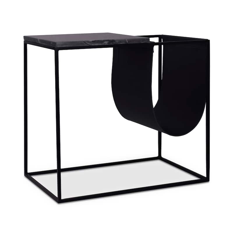 Aurelle Home Modern Marble Magazine Side Table