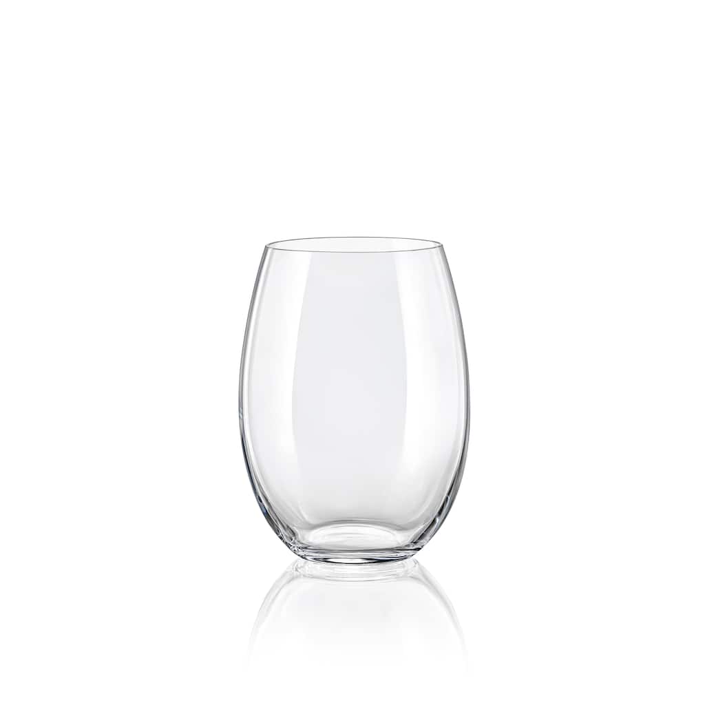 Red Vanilla Stemless Wine Glass Set/6