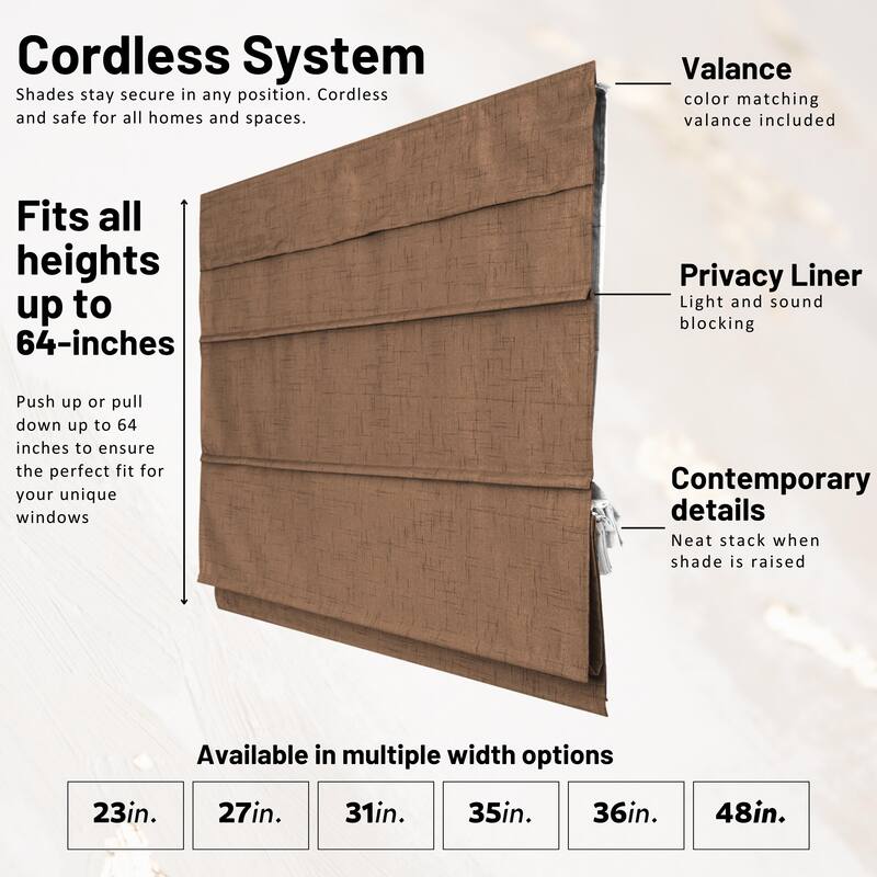 CHICOLOGY Cordless Roman Shades, Privacy Window Blinds for Home