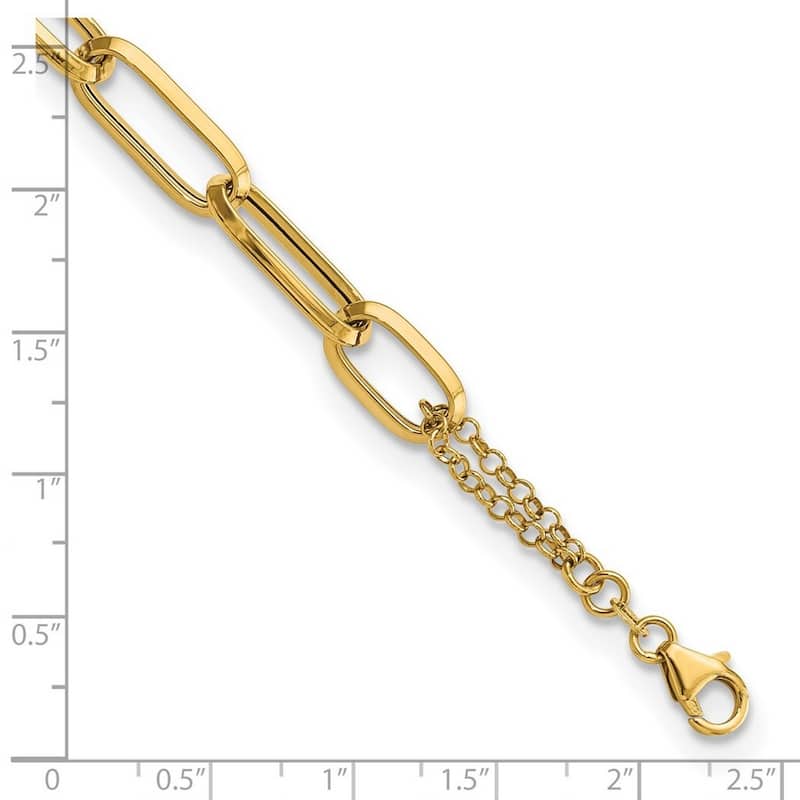 Curata 14k Yellow Gold Polished Multi Link Bracelet 7 Inch