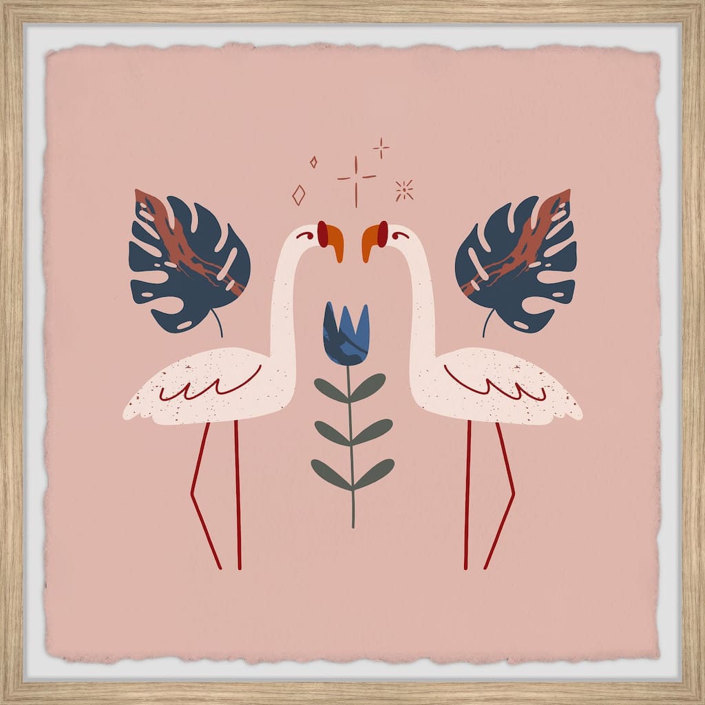 Flamingo Pair Framed Wall Art, Elegant Home Touch - Sophisticated Artwork for Refined Décor
