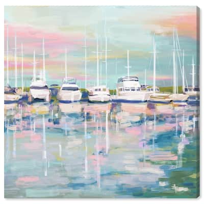 Art Remedy Coastal Dock Gallery Wrapped Sailing 1 Piece Canvas Wall Art