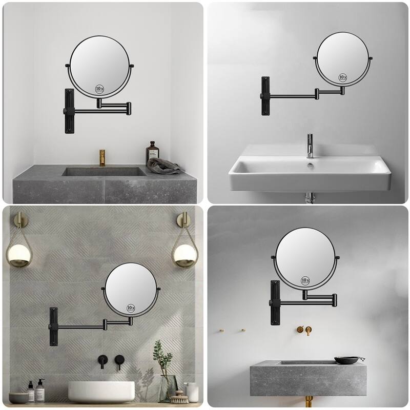 8 Inch 1x/10x Magnifying Double Sided Wall Mounted Makeup Mirror