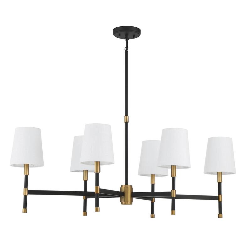 Savoy House Brody 6-Light Linear Chandelier - Black/Brass - Black/Brass