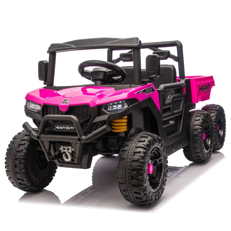 24V 440W Kids Ride On Six-wheel Electric Dump Truck W/ PC 2.4G, 4WD, Upgraded anti-collision bar, Six-wheel Suspension