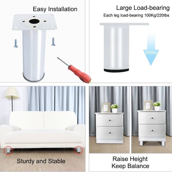 Shop 6 Inch Furniture Legs Metal Couch Table Cabinet Wardrobe Feet