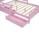 preview thumbnail 11 of 9, Full Size Platform Bed with Guardrails and Two Drawers,Kids Bed Design