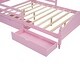 preview thumbnail 10 of 9, Full Size Storage Platform Bed with Storage Underneath, Pink