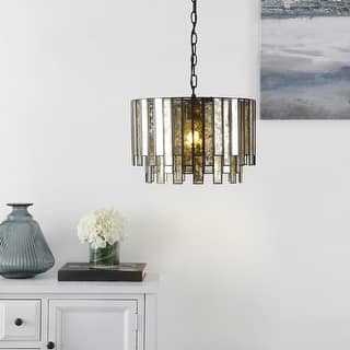 SAFAVIEH Lighting Gresher Art Deco Bronze LED Adjustable Chandelier - 15.5" W x 15.5" L x 13-85" H