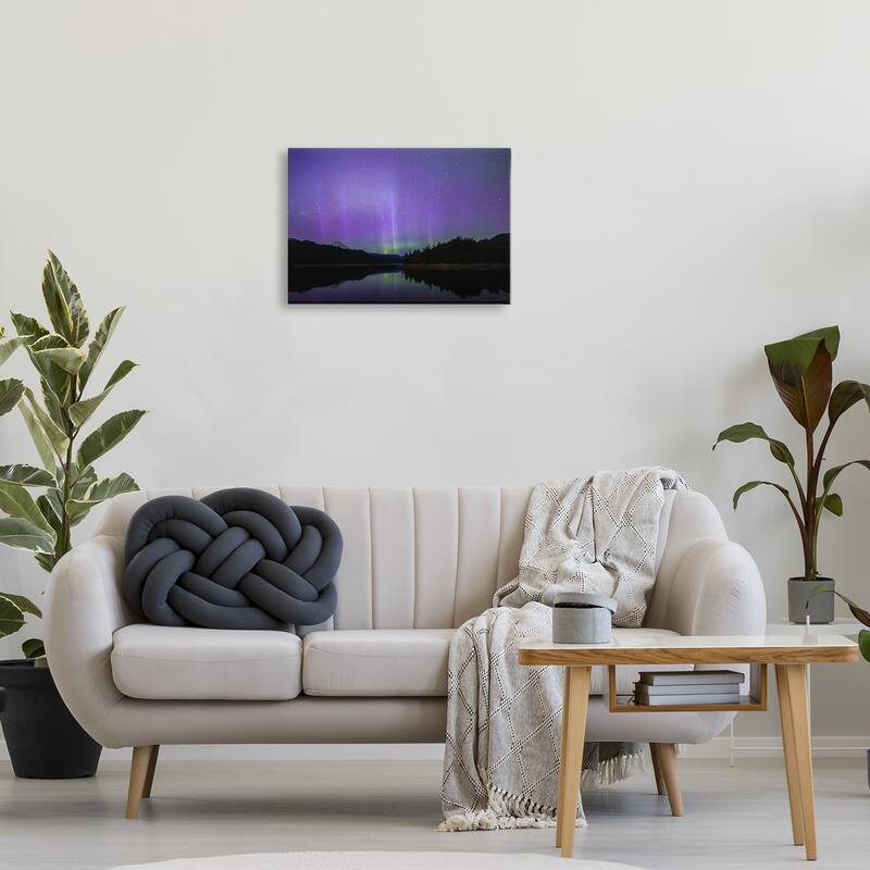 Stupell Luminous Purple Northern Lights Canvas Wall Art Design By Nancy Crowell
