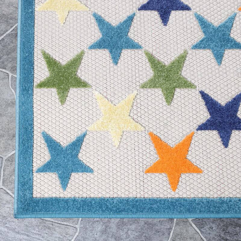 Superior Whimsical Stars Modern Indoor Outdoor Area Rug