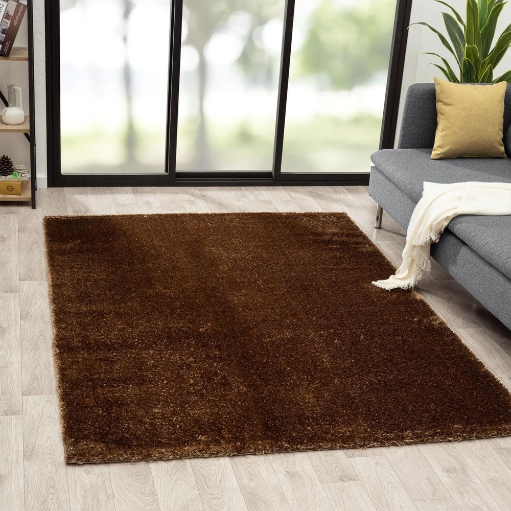 Luxe Weavers Solid Plush Shag Area Rug