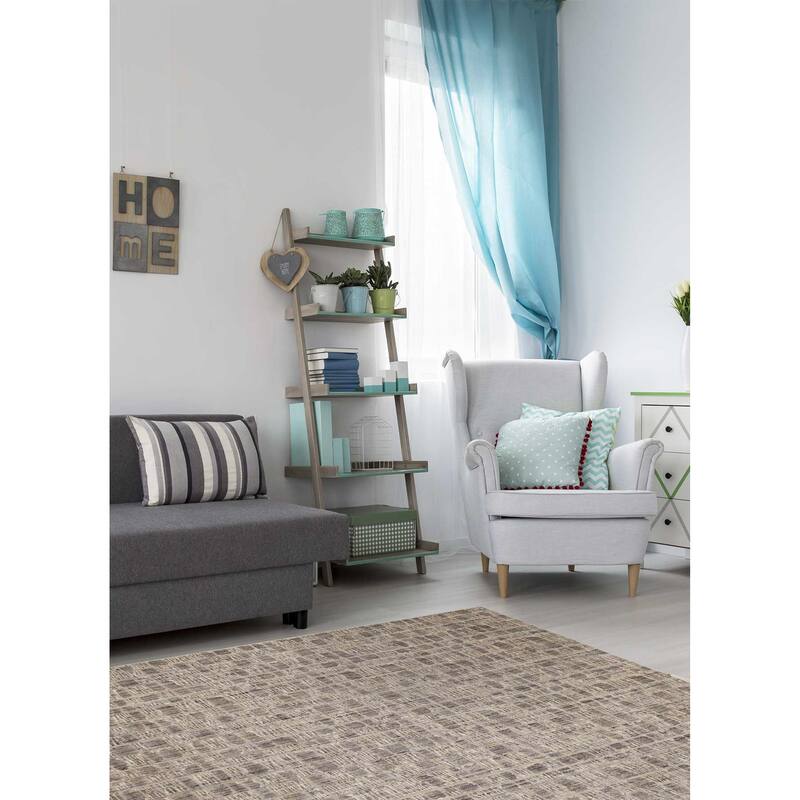 ECARPETGALLERY Hand Loomed Elysian Taupe Wool Rug - 8'1 x 11'8