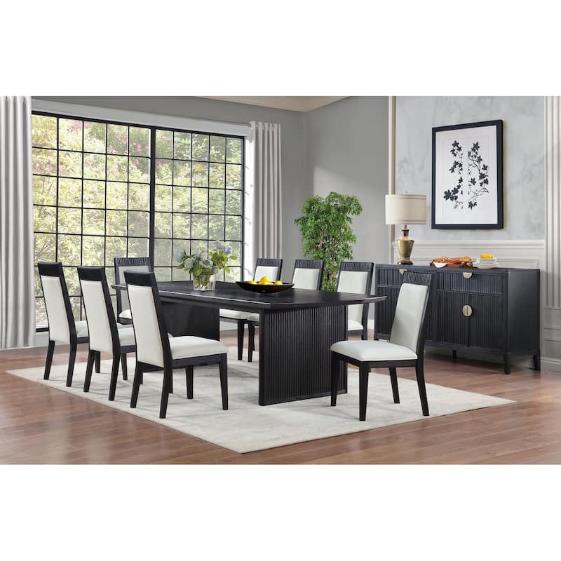 Brookmead Extension Leaf Dining Table Set Black - 9-Piece Set