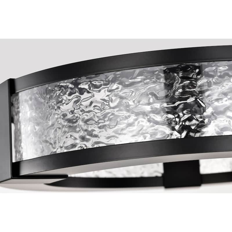 Darrow - 13 Inch LED Flush Mount - Matte Black - Acrylic Panels