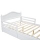 preview thumbnail 9 of 18, Full Size Wooden Platform Bed with Guardrails and 2 Storage Drawers