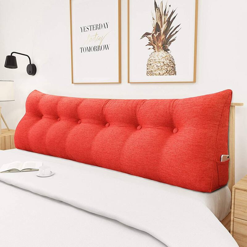 WOWMAX Bed Rest Reading Wedge Headboard Backrest Tufted Pillow