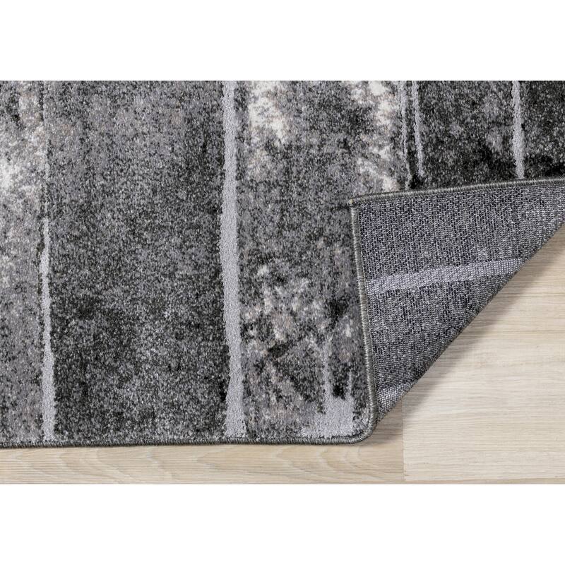 Melbourne Collection - Grey/Cream Distressed Rug