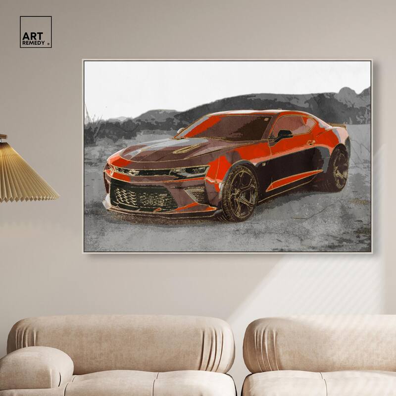 Red Sports Car Canvas by Art Remedy