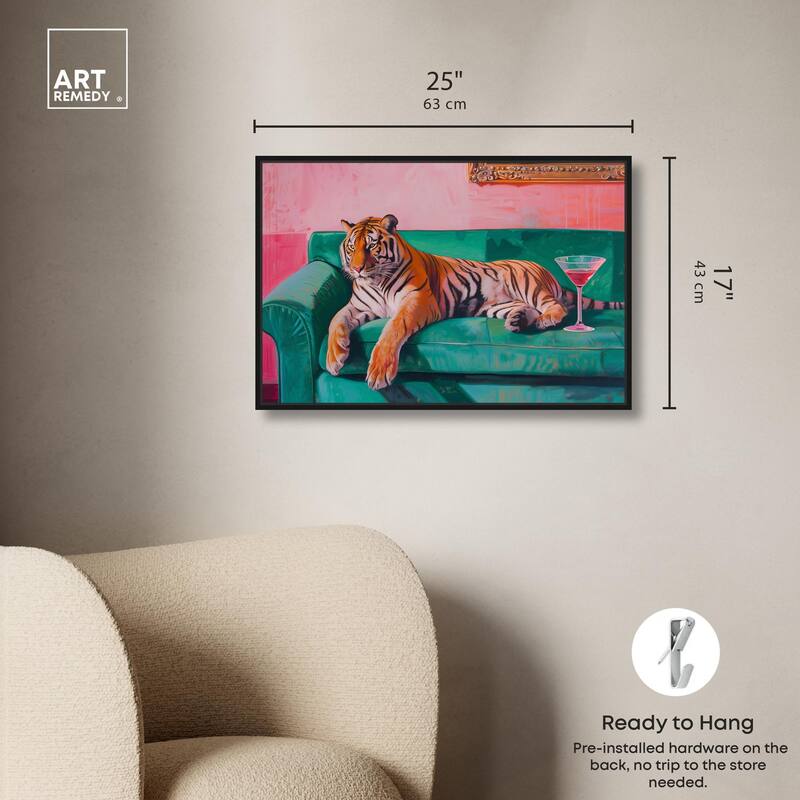 Lounging Tiger Canvas by Art Remedy