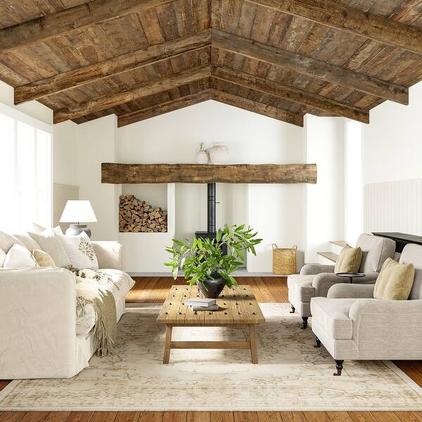 slide 2 of 8, Castellan Medallion Wool and Cotton Area Rug 2'6" x 8' Runner - Beige