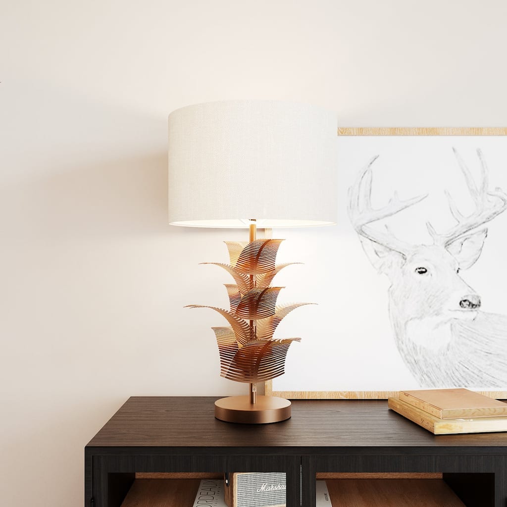 Acroma Demrul Table Lamp with Metal Leaves Rod - 1-light