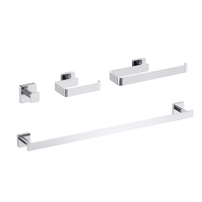 Blaze 4 Piece Bathroom Hardware Set - Chrome