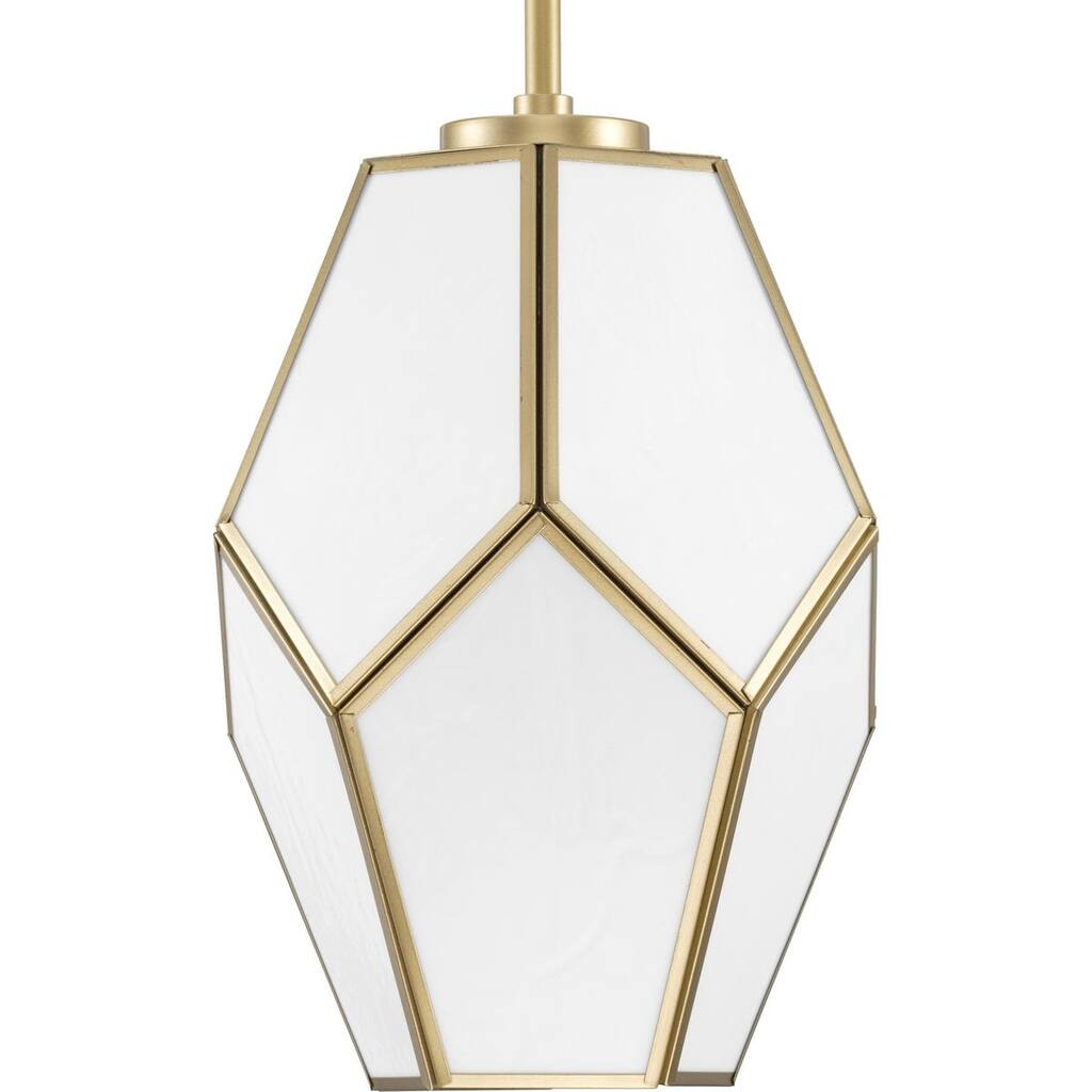 Latham Collection One-Light Vintage Brass Contemporary Pendant - 9 in x 9 in x 13 in