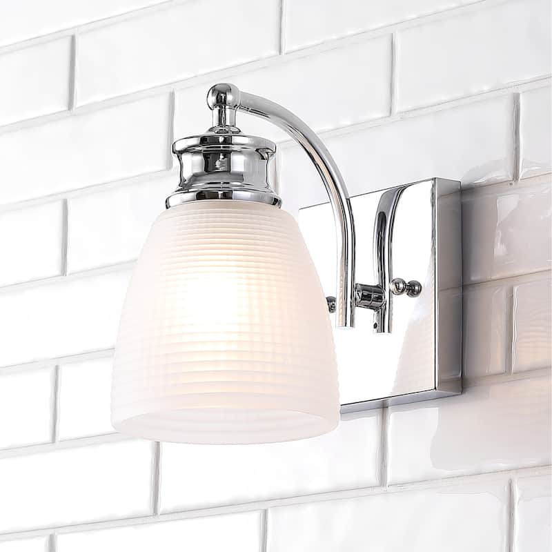 Fairfax Metal/Glass Contemporary Modern LED Vanity Light, by JONATHAN Y