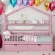 preview thumbnail 11 of 25, Twin Size Wooden House Bed Kids Bed with 2 Drawers and Storage Shelf