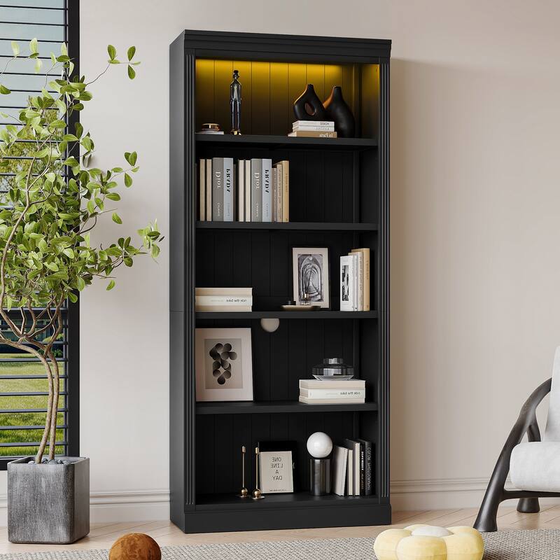 5-Tier Home Decor Bookshelves with Adjustable Storage Shelves