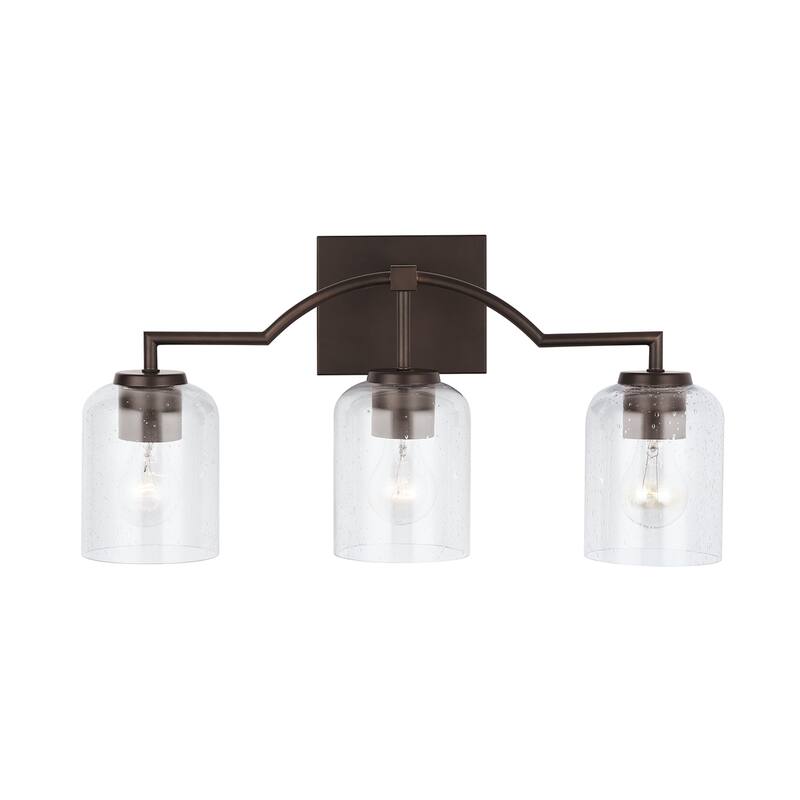 Carter 3-light Bath/ Vanity Fixture w/ Clear Seeded Glass