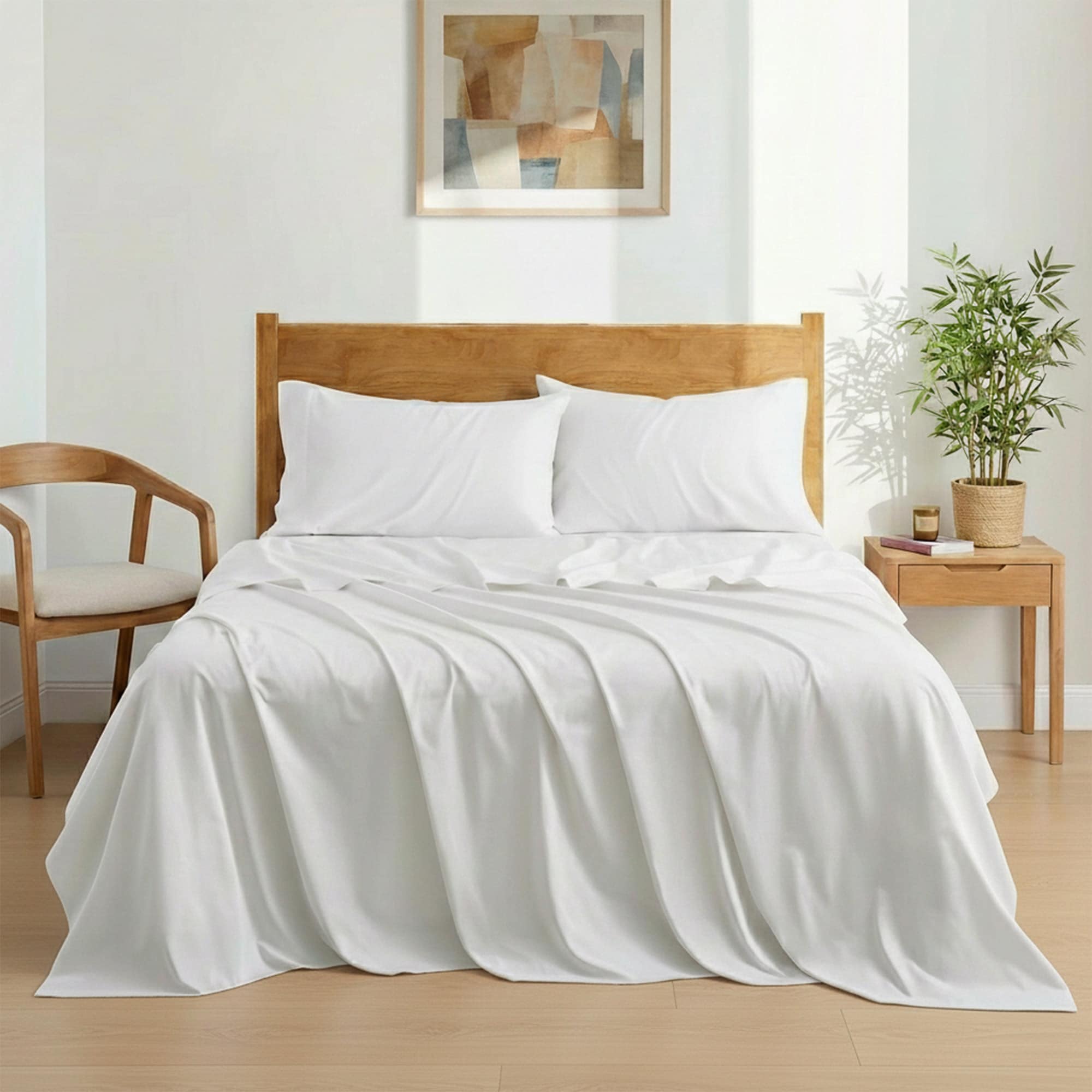 Luxury 100% Viscose from Bamboo Sheet Set, Breathable, Moisture Wicking for Hot Sleepers