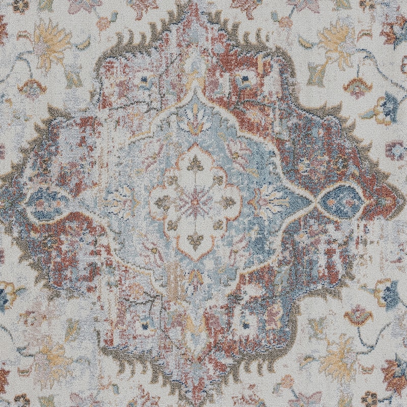 Rayna Farmhouse Medallion Indoor Area Rug
